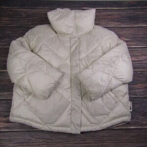 OOF Wear NEW Womens Size 46 Ivory White Puffer Jacket Lightweight Mock Neck